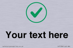 Custom plain background, green tick in circle sign